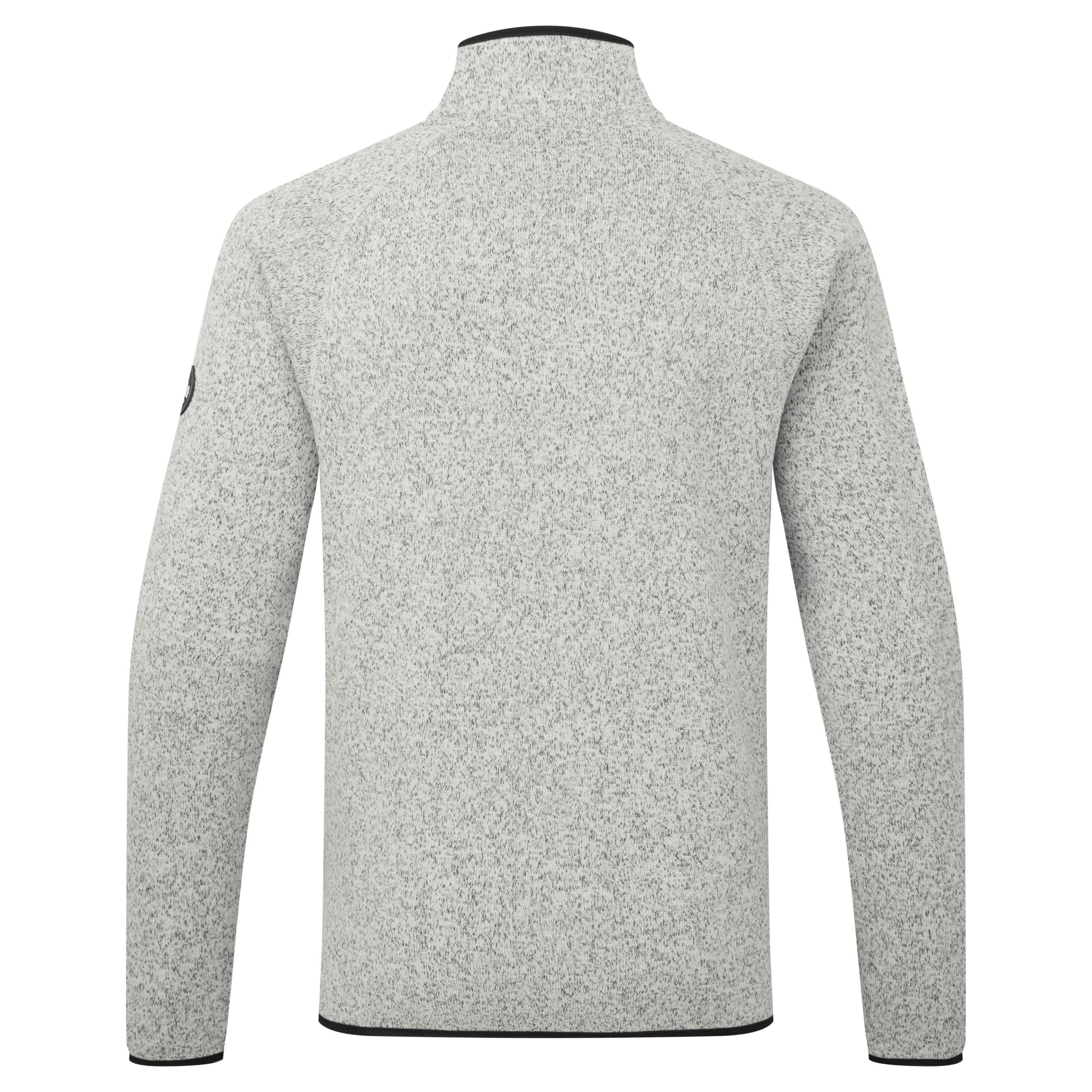 1 & 4 Zip Neck Knit Fleece - Grey Marl
