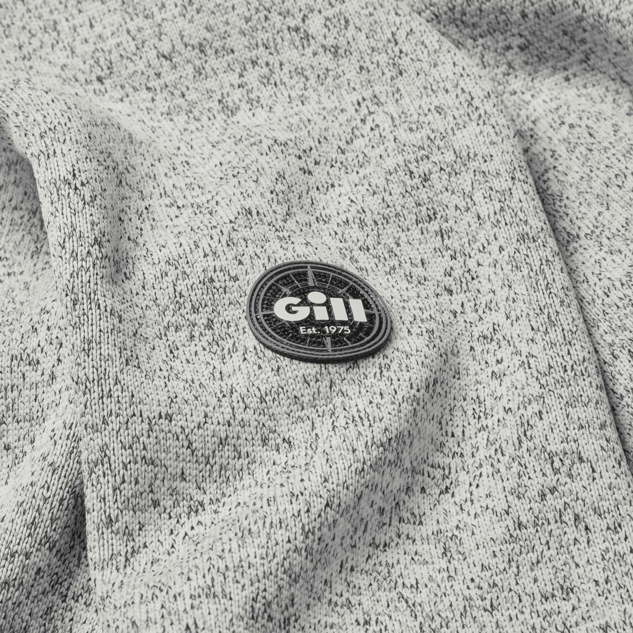 1 & 4 Zip Neck Knit Fleece - Grey Marl