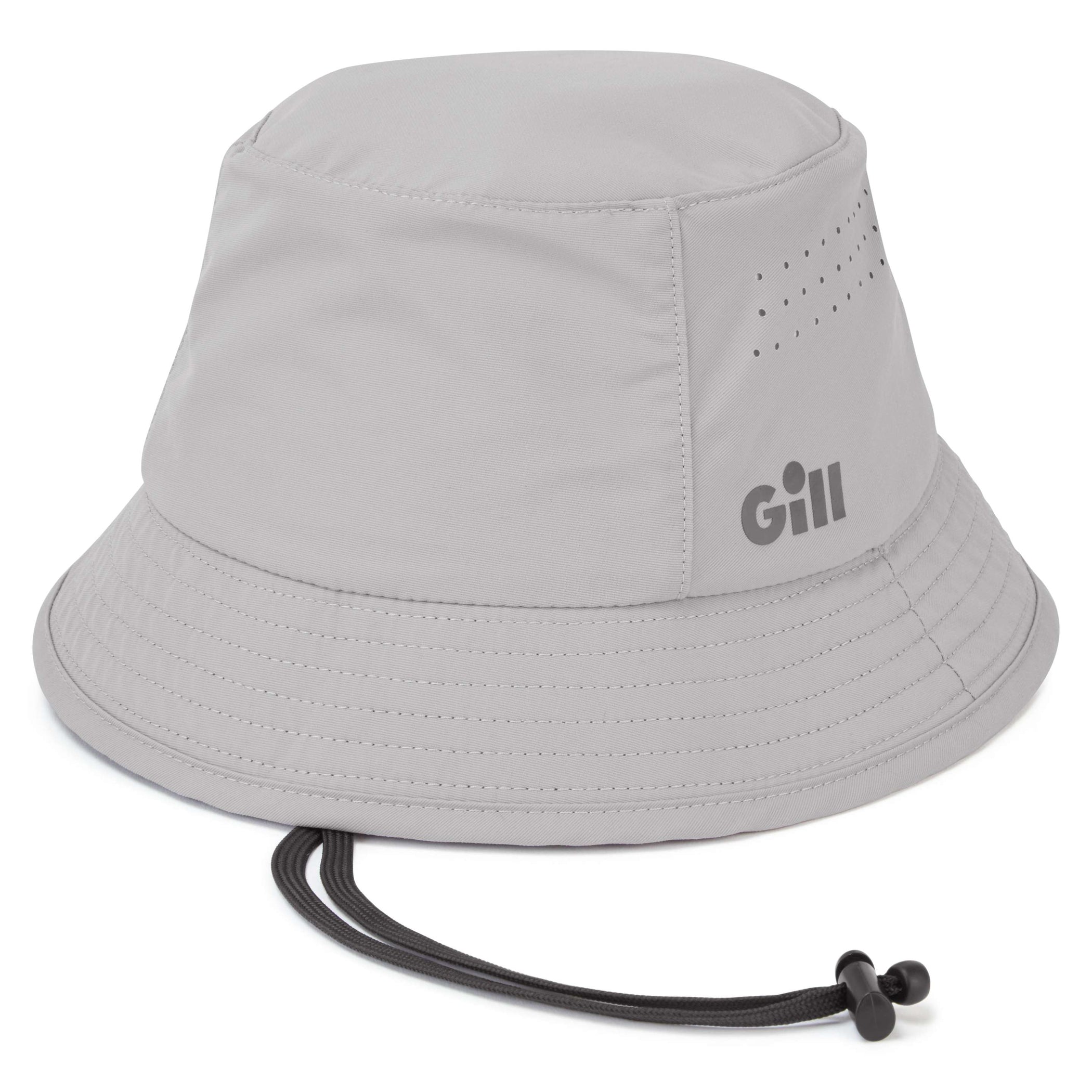 Bucket Hat With Chin Strap - Grey