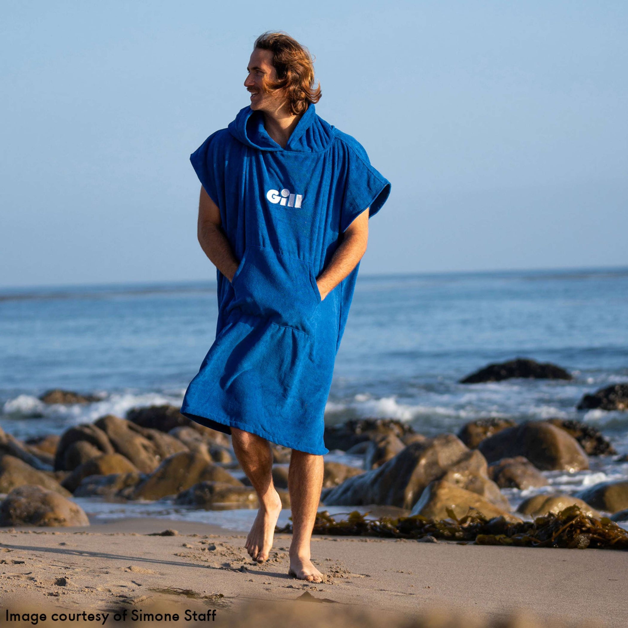 Poncho Towel Changing Robe - Blue