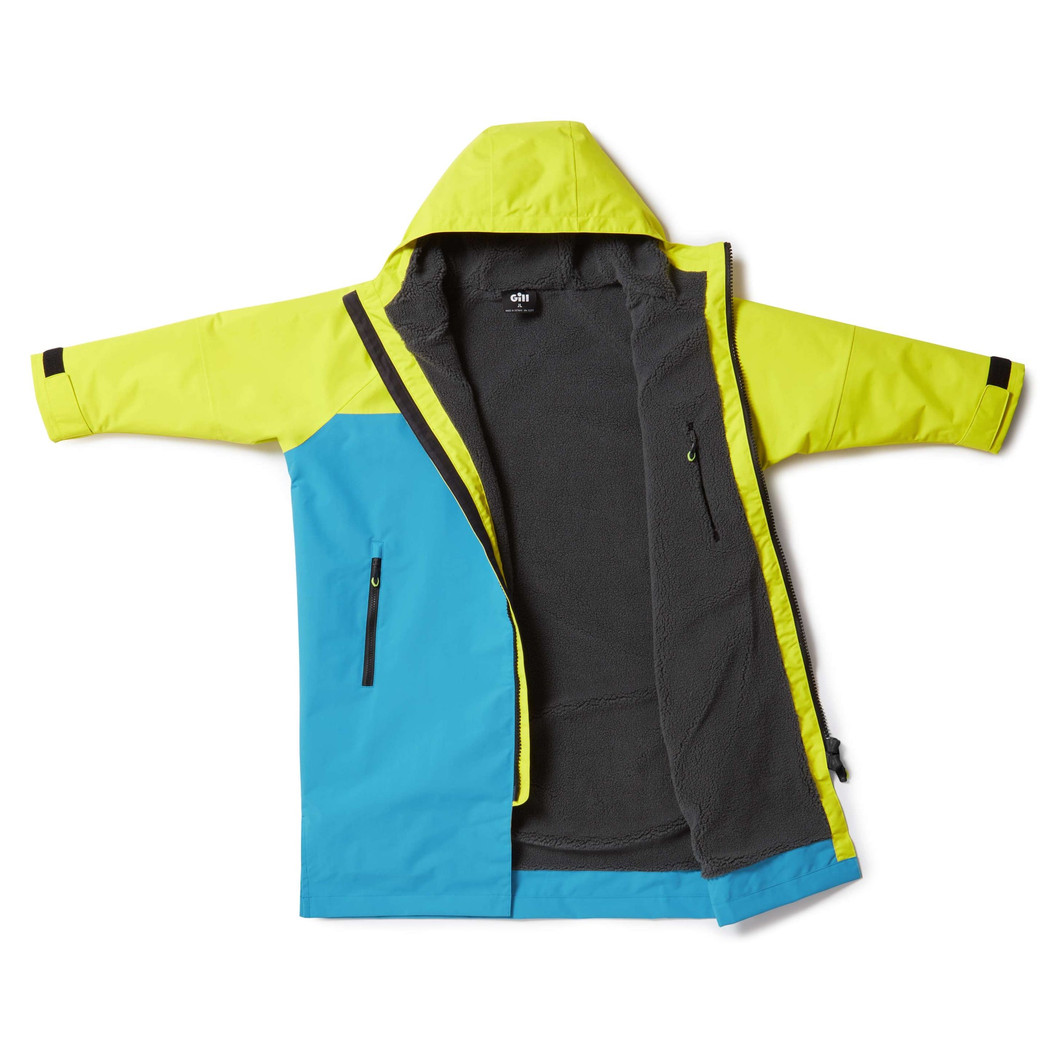 Junior Aqua Parka Sustainable Waterproof Changing Robe - Sulphur & Bluejay