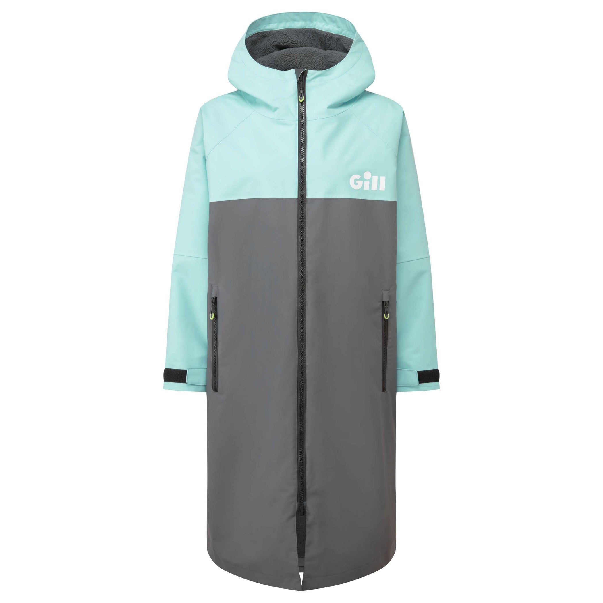 Women's Aqua Parka Sustainable Waterproof Changing Robe - Eggshell & Ash