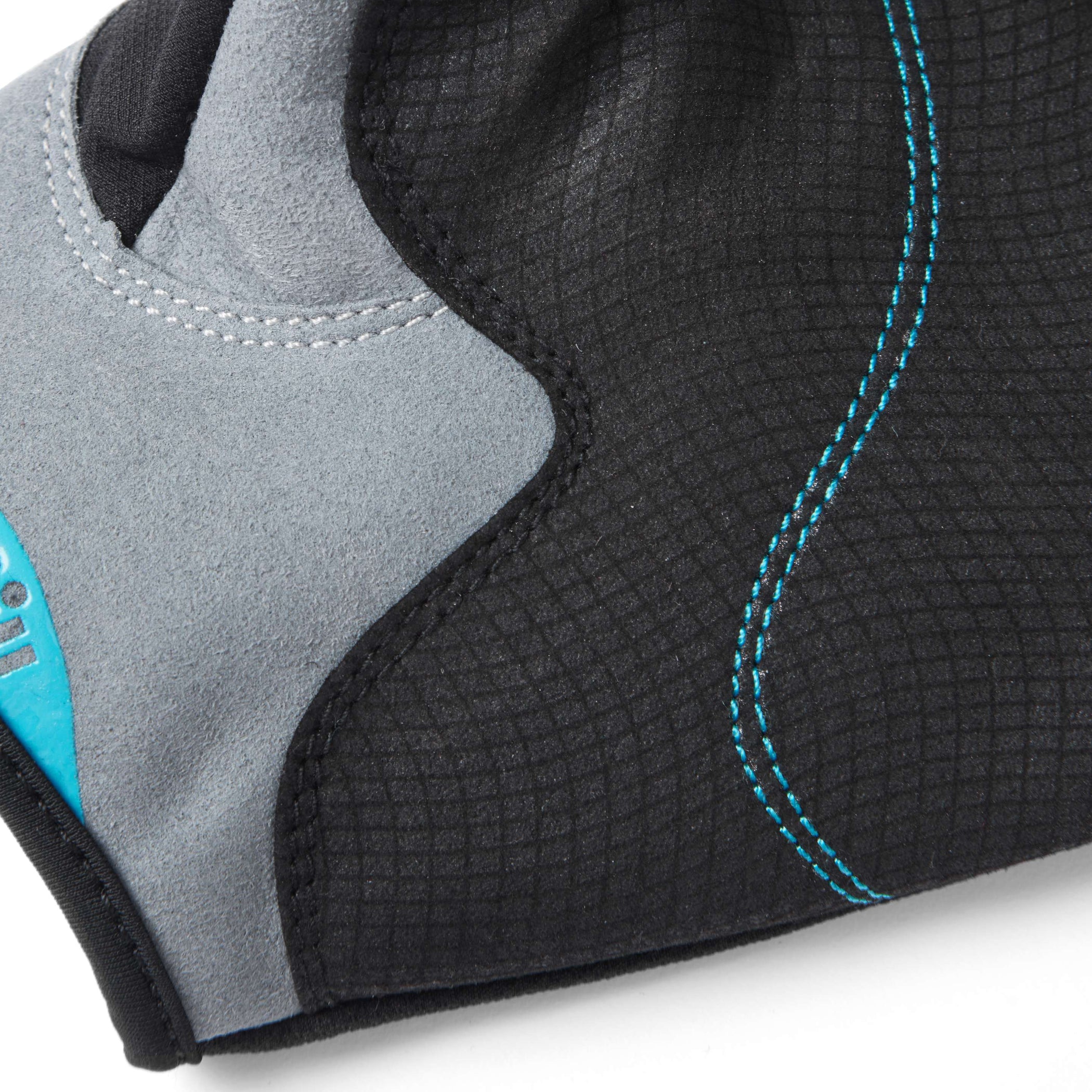 Deckhand Short-Finger Sailing Gloves - Black & Bluejay