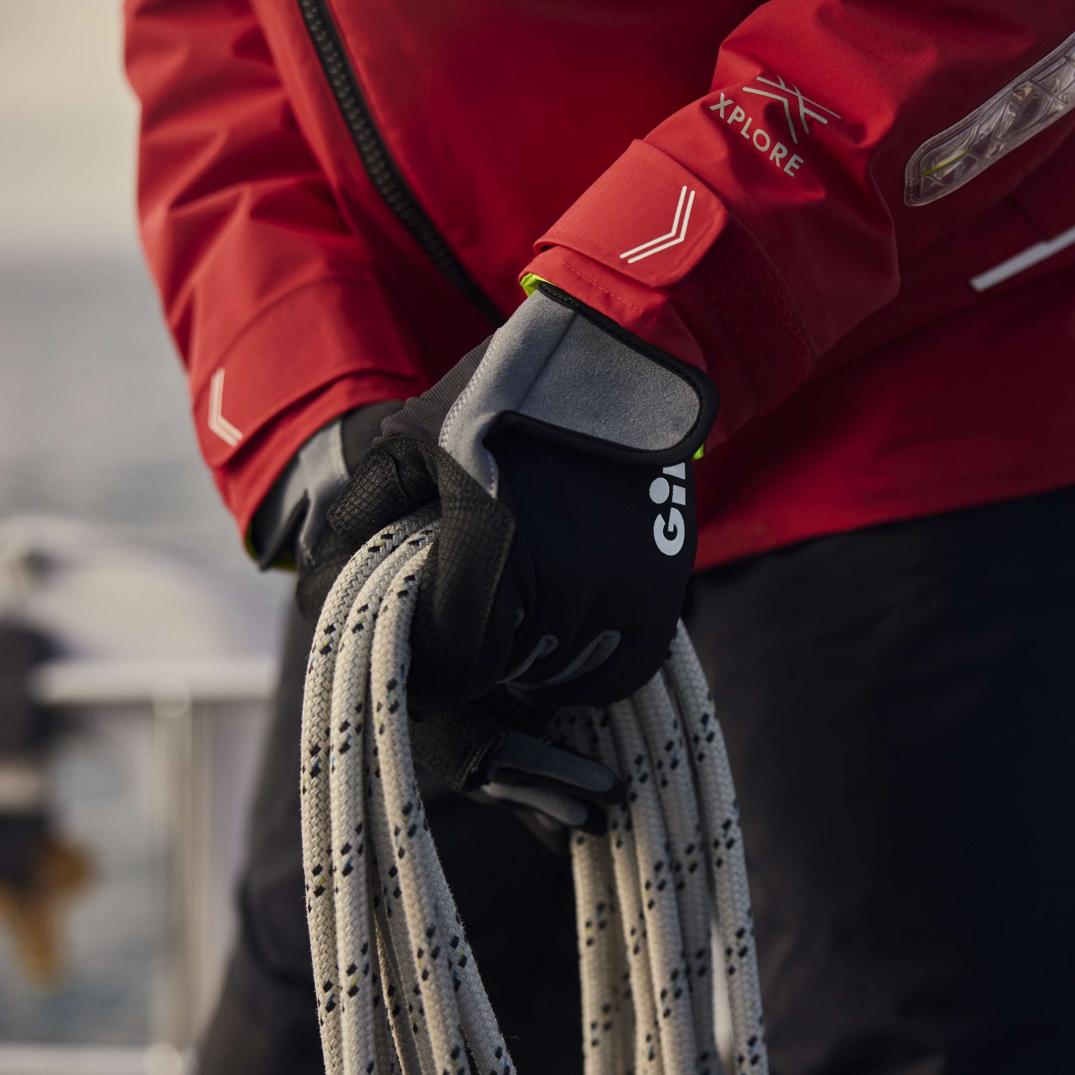 Deckhand Long-Finger Sailing Gloves - Black