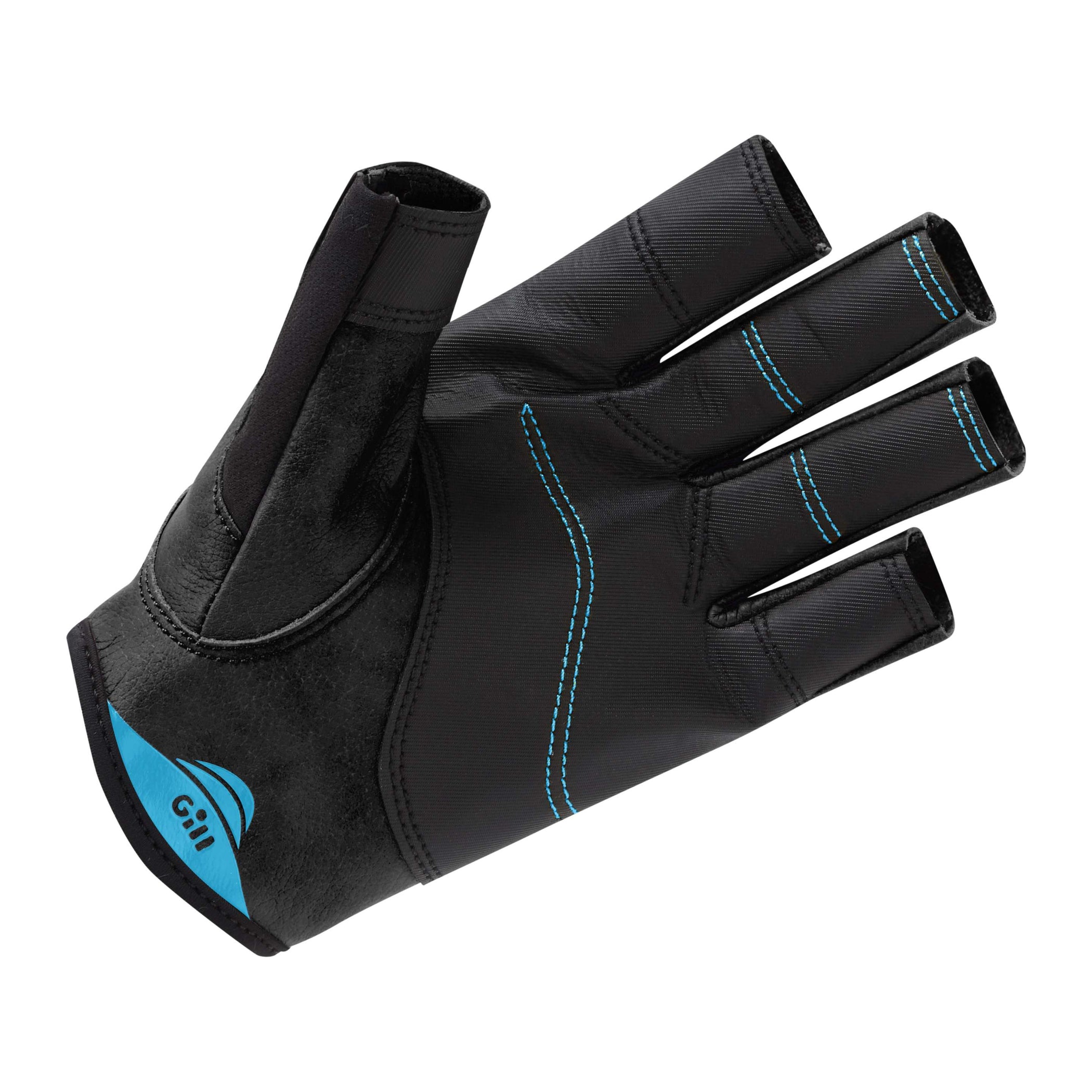 Pro Short Finger Sailing Gloves - Black & Bluejay