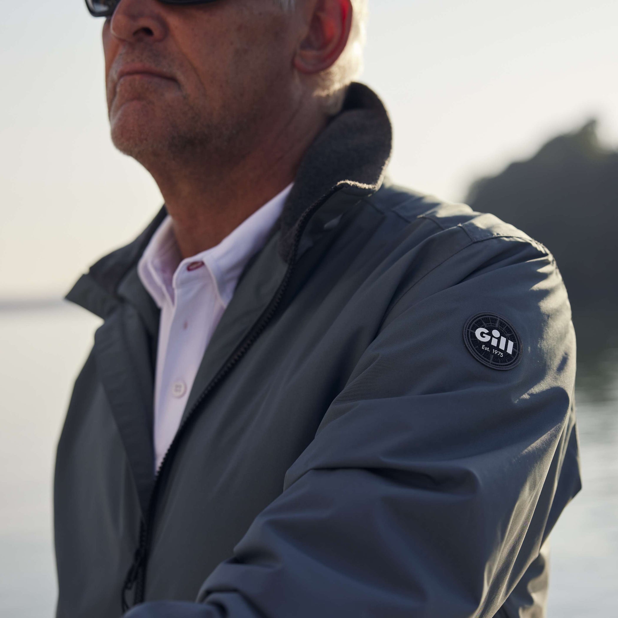 Men's Waterproof Crew Sailing Jacket - Ash