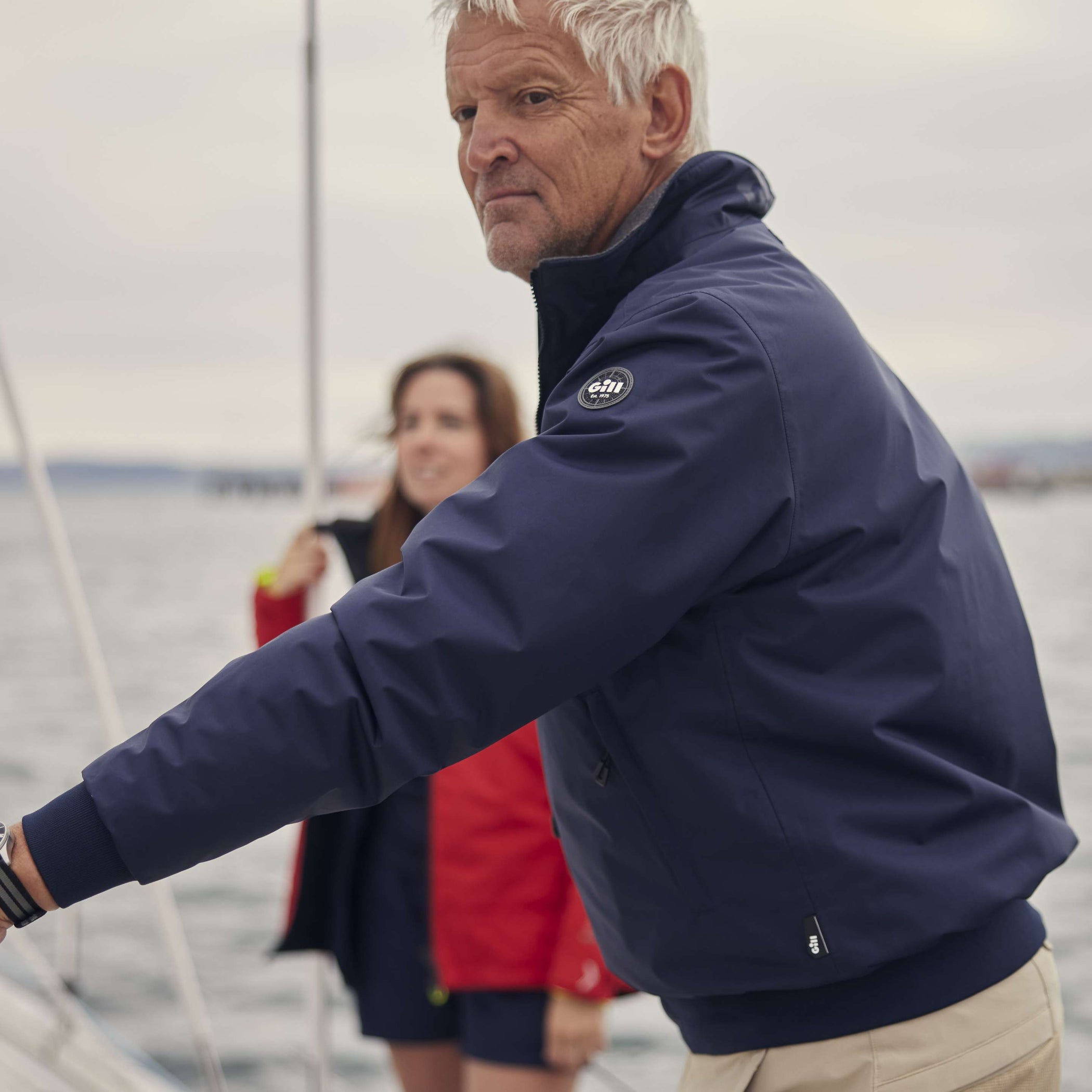 Men's Waterproof Crew Sailing Jacket - Navy