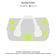 Gill duffel bag with green branding outlines on a white background