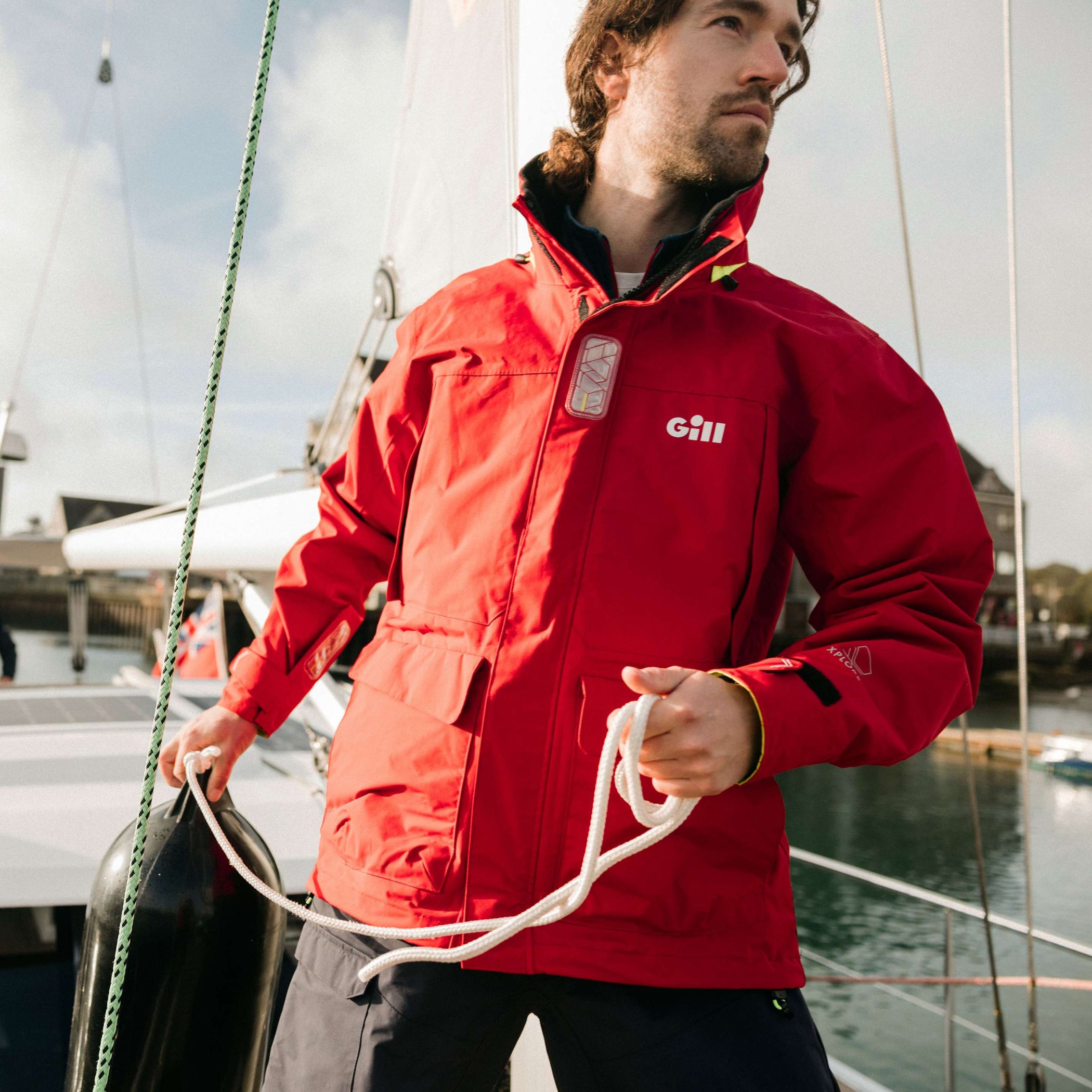 Men's Coastal Cruising Sailing Jacket - Red