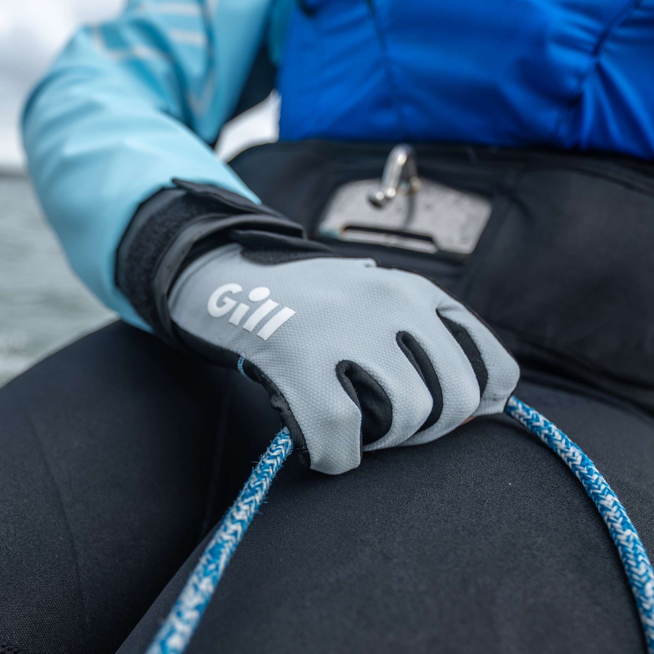 Women's Championship Long Finger Sailing Gloves - Light Grey