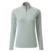 Women's UV Tec Zip Long Sleeve Tee - Medium Grey